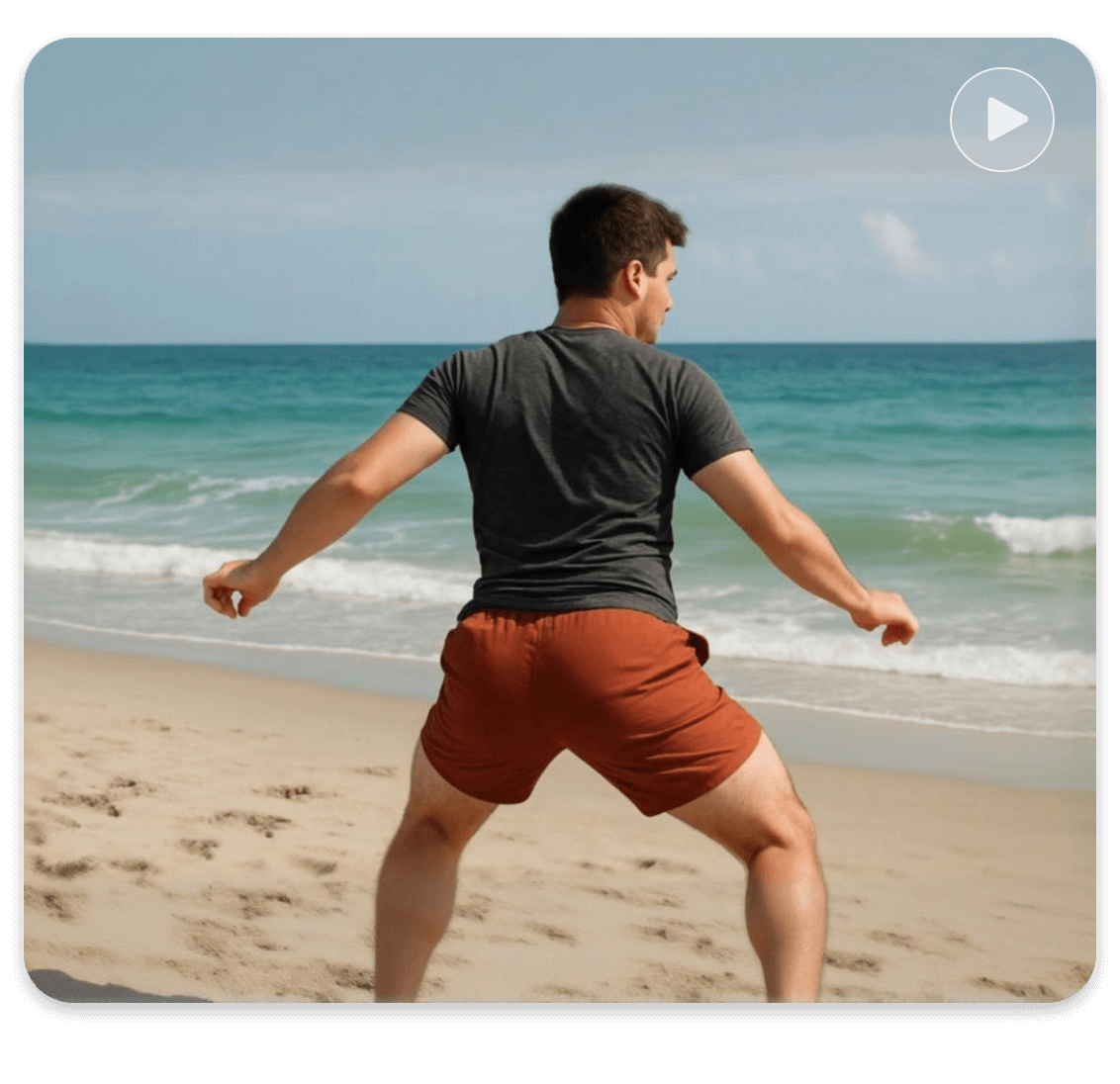 Boy solo twerking on the beach